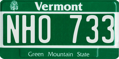 VT license plate NHO733