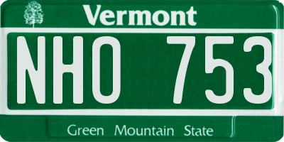 VT license plate NHO753