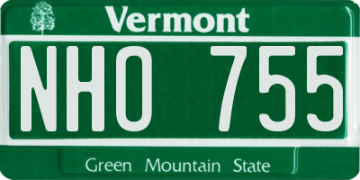 VT license plate NHO755