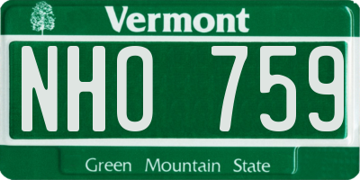 VT license plate NHO759