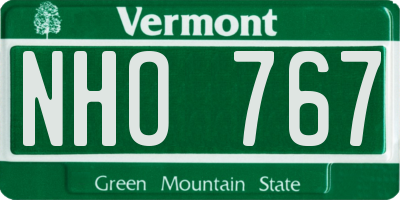 VT license plate NHO767