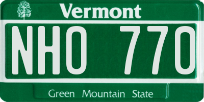 VT license plate NHO770