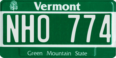 VT license plate NHO774