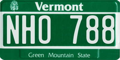 VT license plate NHO788