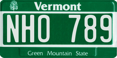 VT license plate NHO789