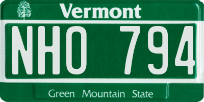 VT license plate NHO794