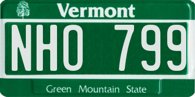 VT license plate NHO799