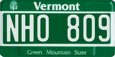 VT license plate NHO809