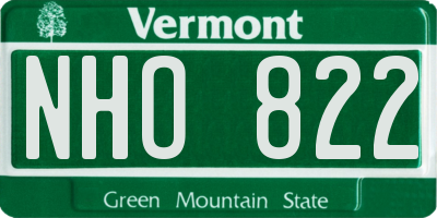 VT license plate NHO822
