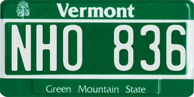 VT license plate NHO836
