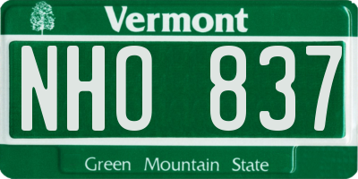 VT license plate NHO837