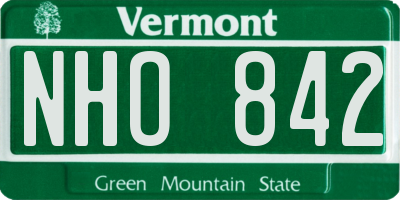 VT license plate NHO842