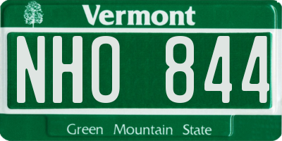 VT license plate NHO844