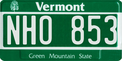 VT license plate NHO853