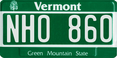 VT license plate NHO860
