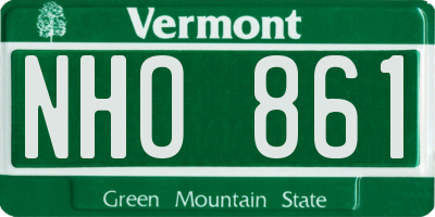 VT license plate NHO861