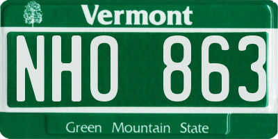 VT license plate NHO863