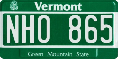 VT license plate NHO865