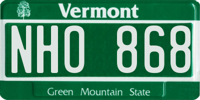 VT license plate NHO868