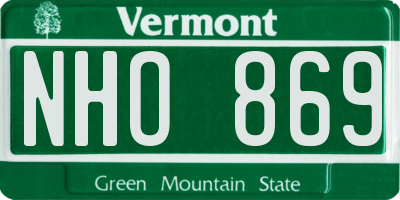 VT license plate NHO869