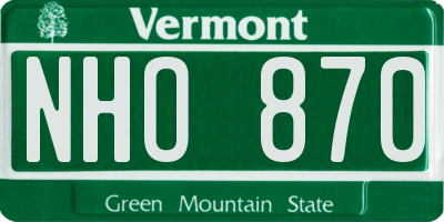 VT license plate NHO870