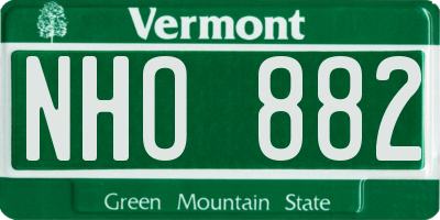 VT license plate NHO882