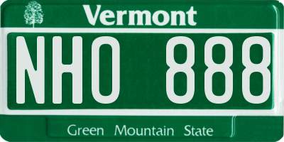 VT license plate NHO888