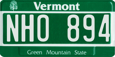 VT license plate NHO894