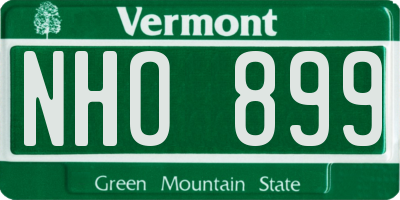 VT license plate NHO899