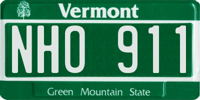 VT license plate NHO911