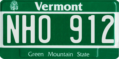 VT license plate NHO912