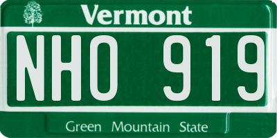 VT license plate NHO919