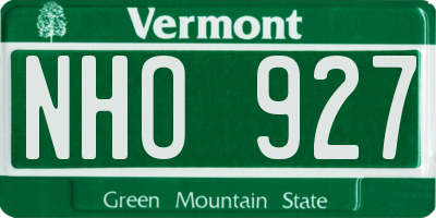 VT license plate NHO927