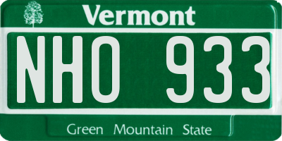 VT license plate NHO933