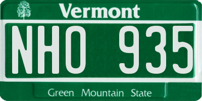 VT license plate NHO935
