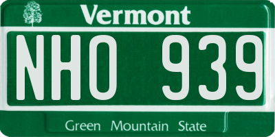 VT license plate NHO939