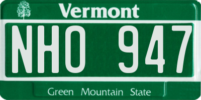 VT license plate NHO947