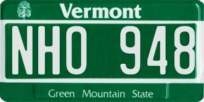 VT license plate NHO948