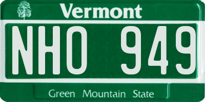 VT license plate NHO949