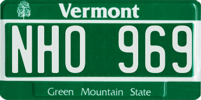VT license plate NHO969