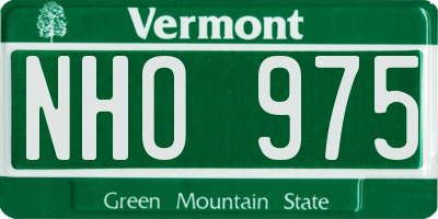 VT license plate NHO975
