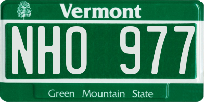 VT license plate NHO977