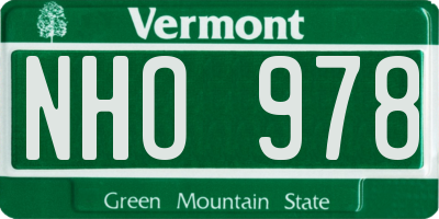 VT license plate NHO978