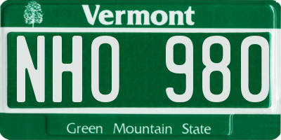 VT license plate NHO980