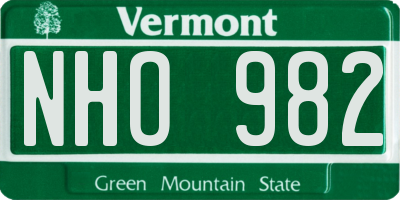 VT license plate NHO982
