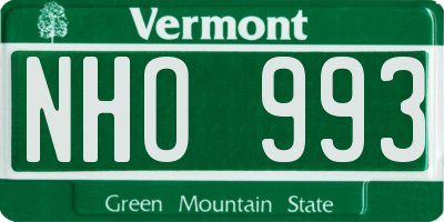 VT license plate NHO993