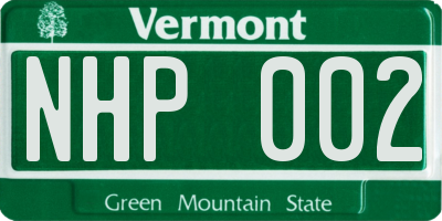VT license plate NHP002