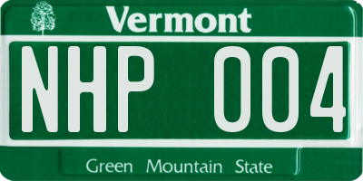 VT license plate NHP004