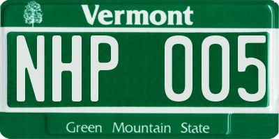 VT license plate NHP005