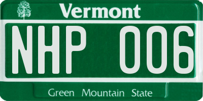 VT license plate NHP006